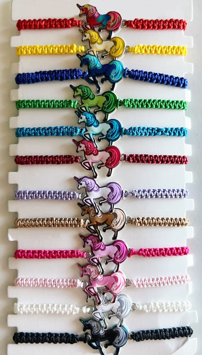 Unicorn on Cord Slider Bracelets