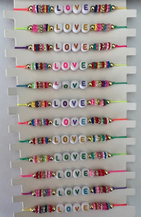 "Love" on Cord Slider Bracelet