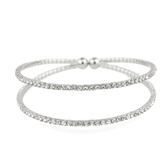 Crystal Double Strand Cuff Bracelet