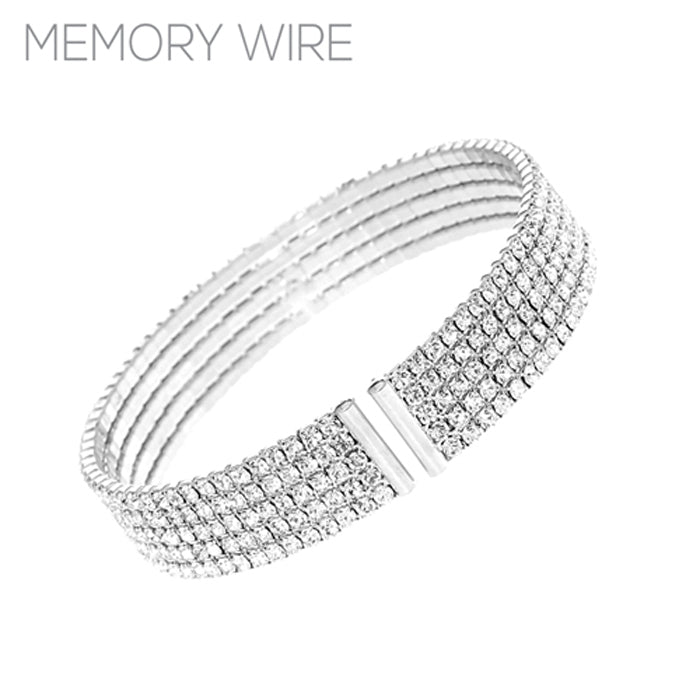 Crystal Five Row Cuff Bracelet