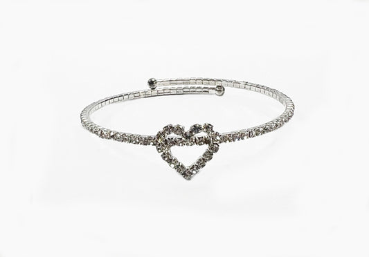 Crystal Heart Cuff Bracelet