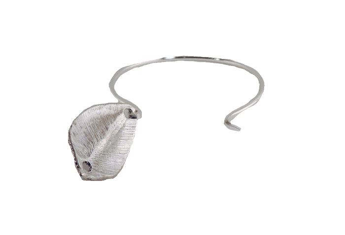 Silver Leaf Cuff Bracelet