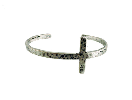 Silver Cross Cuff Bracelet