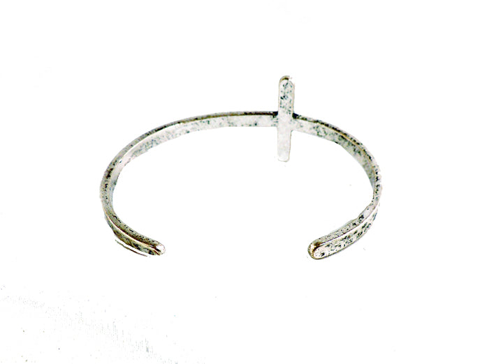 Silver Cross Cuff Bracelet