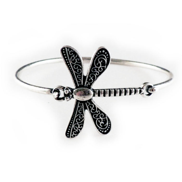 Silver Dragonfly Cuff Bracelet