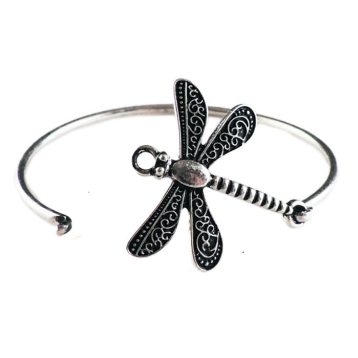 Silver Dragonfly Cuff Bracelet