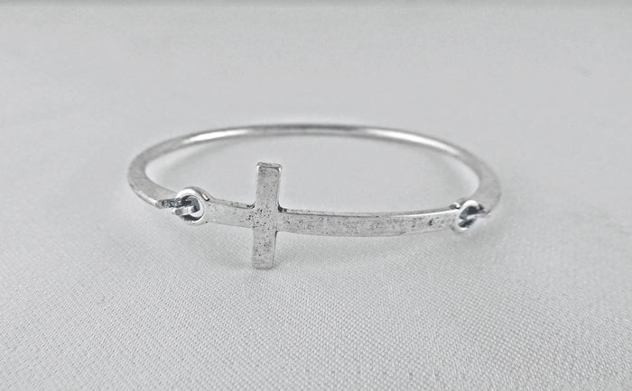 Silver Cross Cuff Bracelet