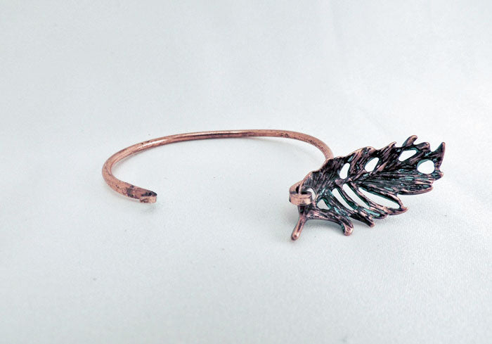 Patina Feather Cuff Bracelet