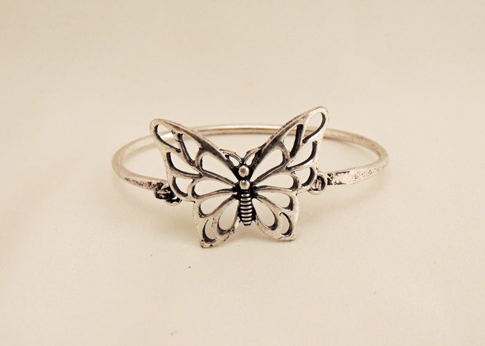 Silver Butterfly Cuff Bracelet