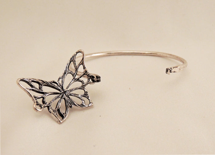 Silver Butterfly Cuff Bracelet