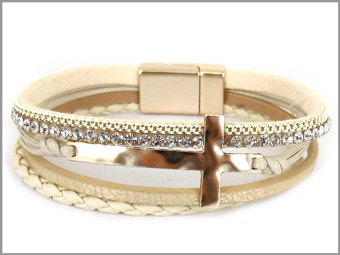 Four Strands Metal Cross Bracelet