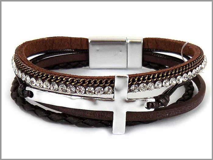 Four Strands Metal Cross Bracelet