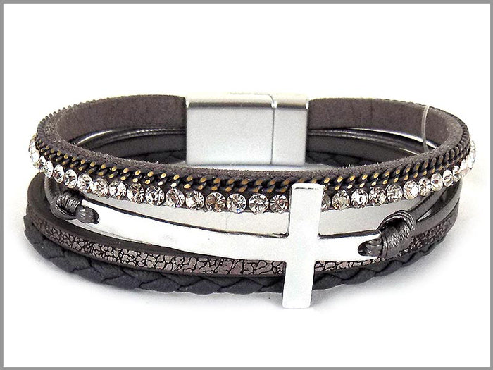 Four Strands Metal Cross Bracelet