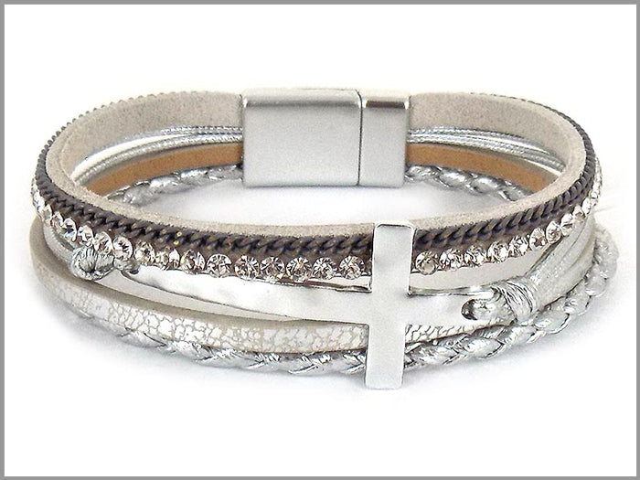 Four Strands Metal Cross Bracelet