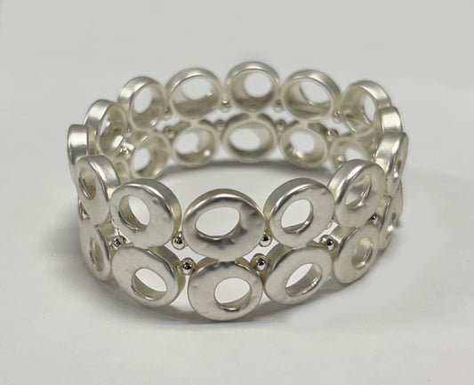 Double Row Circles Stretch Bracelet