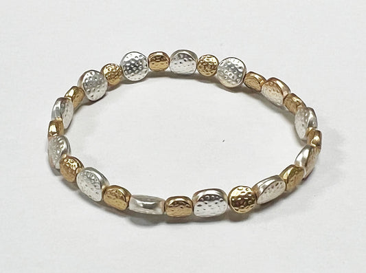 Textured Circles Stretch Bracelet