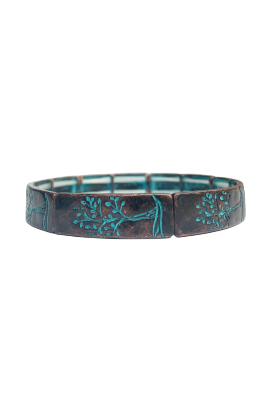 Patina Tree Of Life Stretch Bracelet