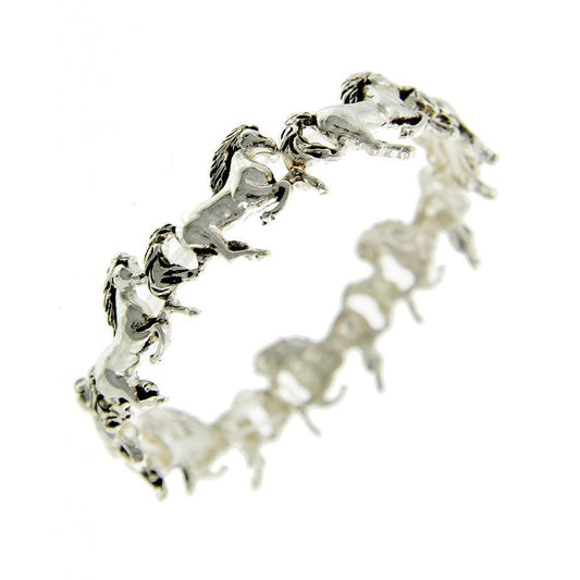 Silver Horse Stretch Bracelet