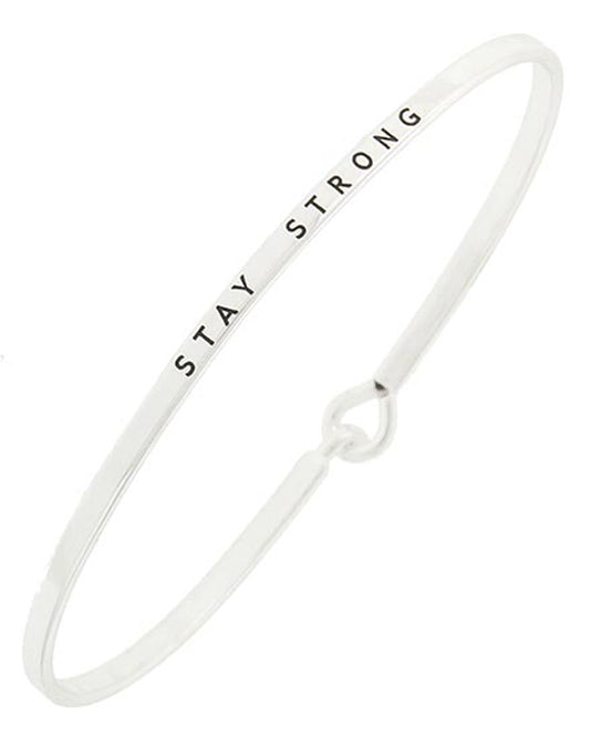 "Stay Strong" Message Cuff Bracelet