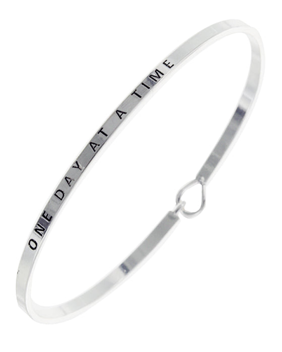 "One Day At A Time" Message Cuff Bracelet