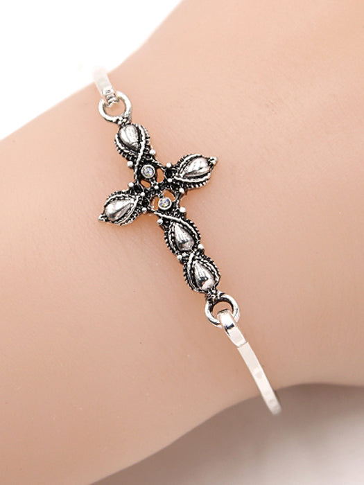 Ornate Cross Cuff Bracelet