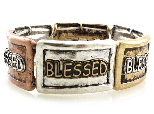 Large Squares Blessed Stretch Bracelet - Multicolor