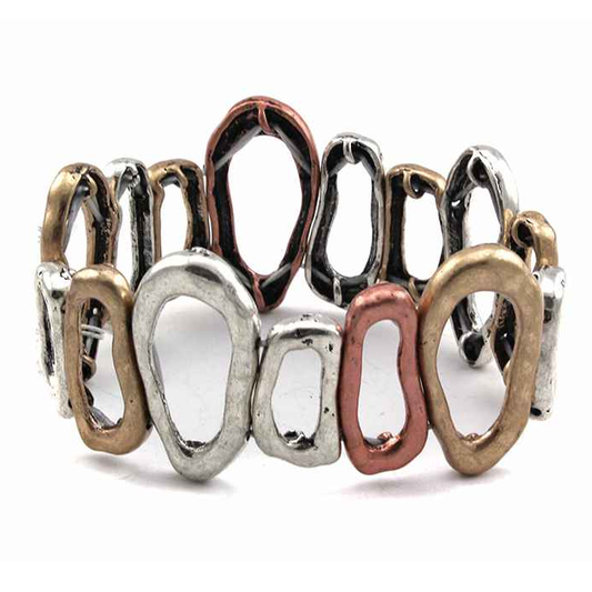 Geometric Ovals Stretch Bracelet - Multicolor