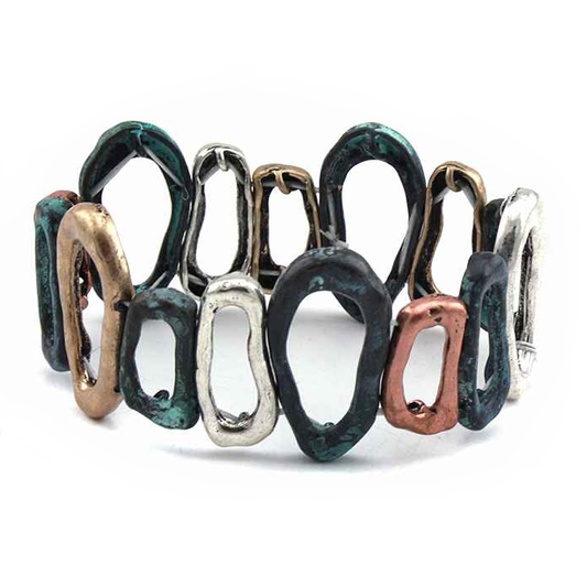 Geometric Ovals Stretch Bracelet - Multipatina