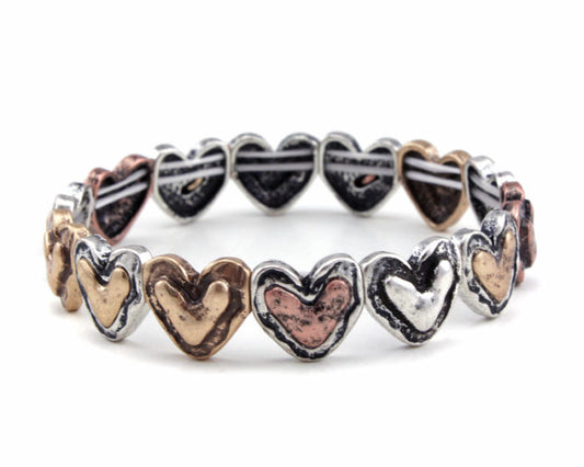 Small Hearts Stretch Bracelet - Multicolor