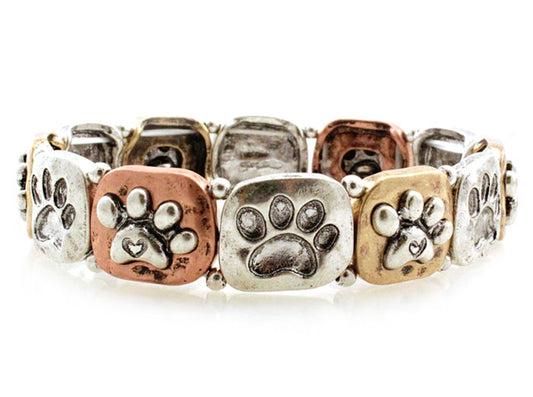 Paw Prints Stretch Bracelet - Multicolor