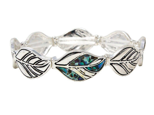 Abalone Leaf Stretch Bracelet