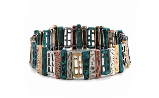 Rectangles Stretch Bracelet - Multipatina