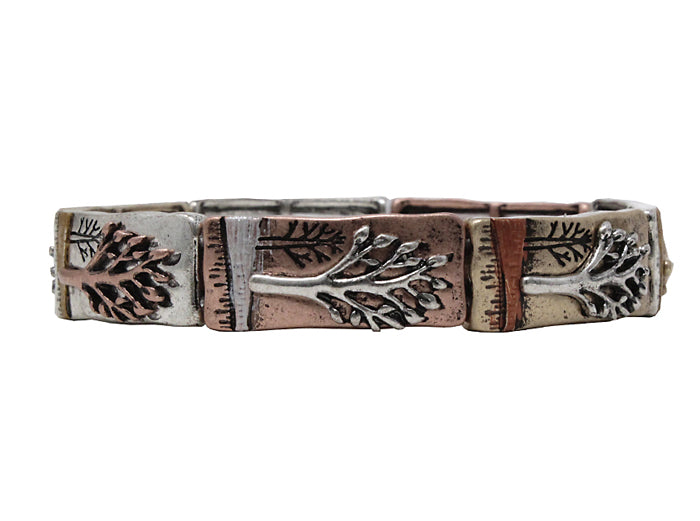 Horizontal Tree Stretch Bracelet - Multicolor