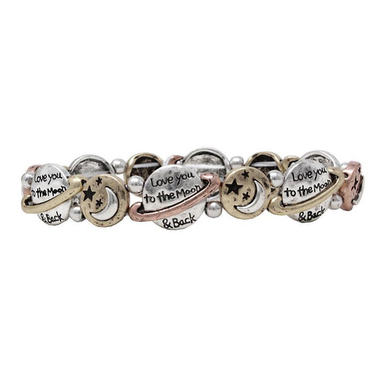 Moon/Star Planet Stretch Bracelet - Multicolor