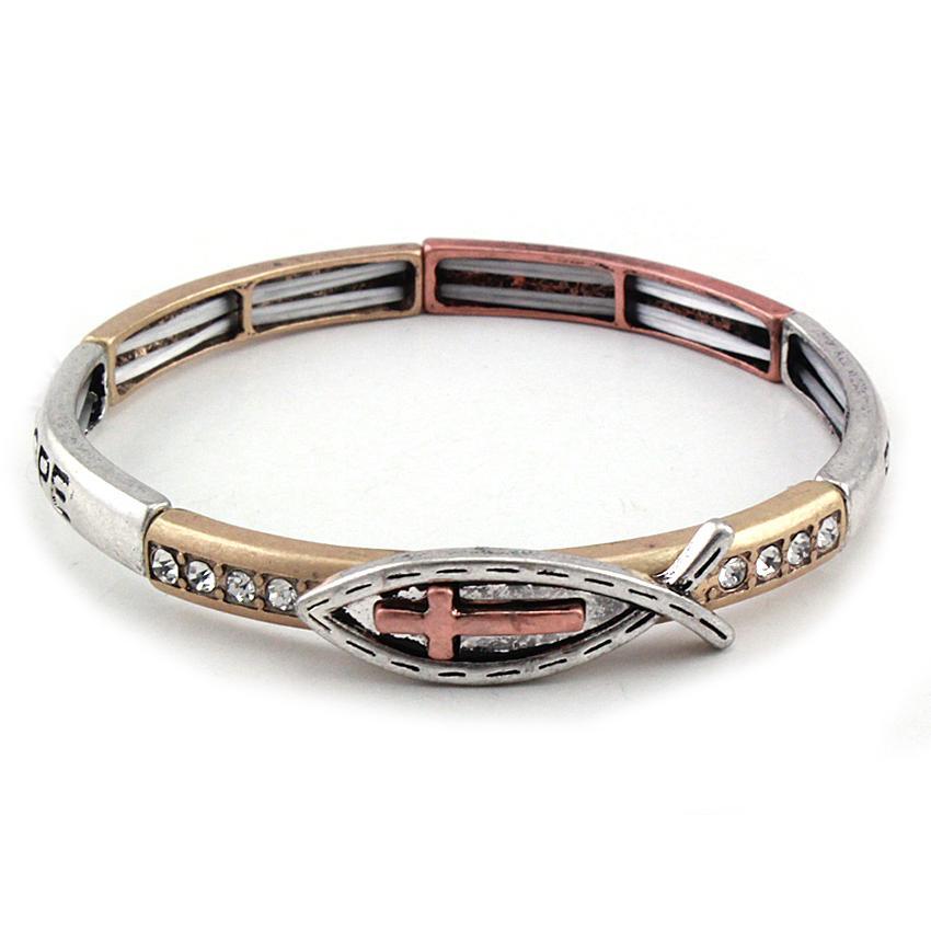 Christian Fish Stretch Bracelet - Multicolor