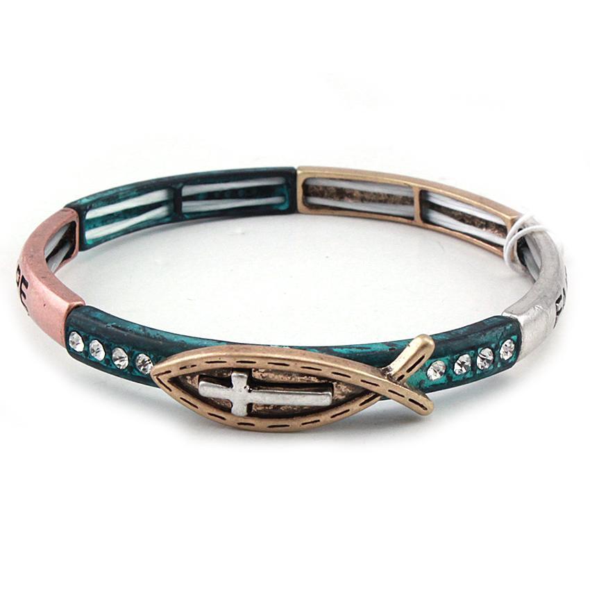 Christian Fish Stretch Bracelet - Multipatina