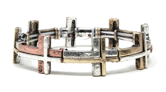 Double Crosses Stretch Bracelet - Multicolor