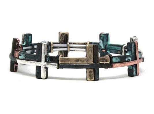 Double Crosses Stretch Bracelet - Multipatina