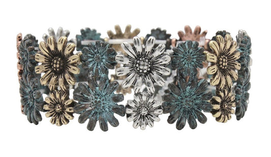 Sunflowers Wide Stretch Bracelet - Multipatina