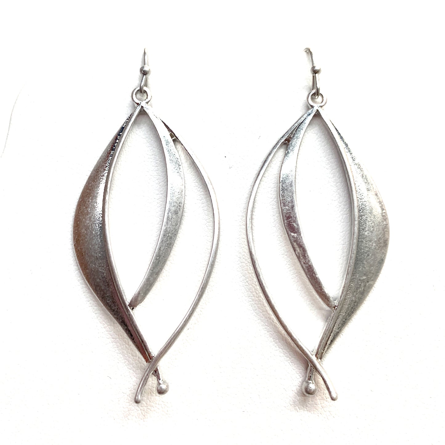 Silver Double Oval Earrings