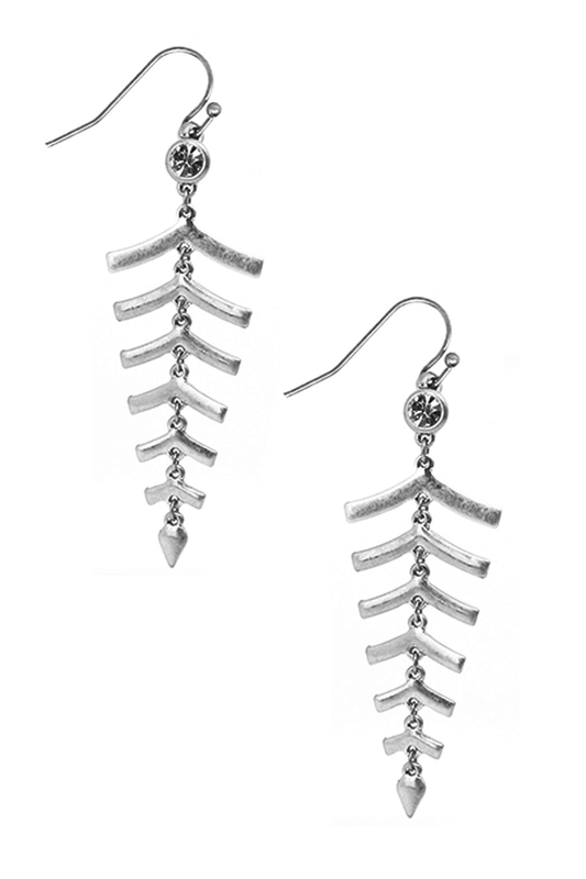 Stacked Upside Down Vs Earrings - Silver