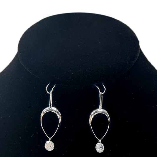 Reverse Teardrop w/ Crystal Earrings