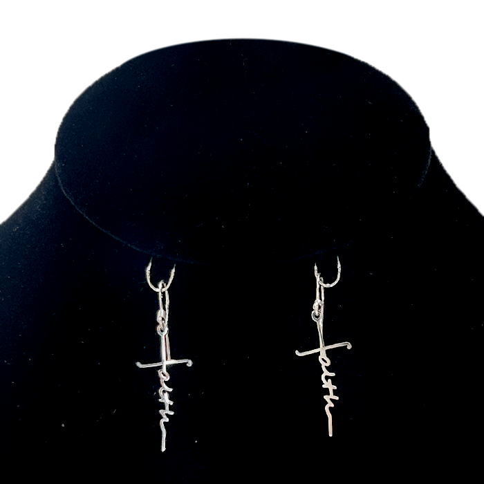 "Faith" Cross - Stainless Steel Earrings