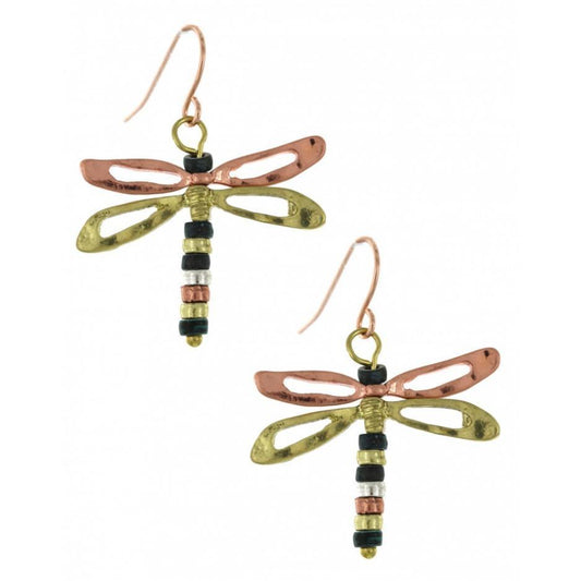 Cutout Dragonfly Earrings - Copper/Gold