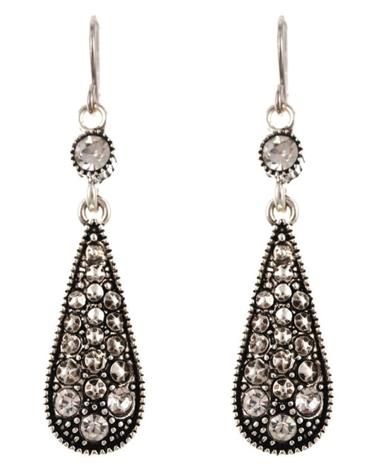 Teardrop w/ Crystals Earrings