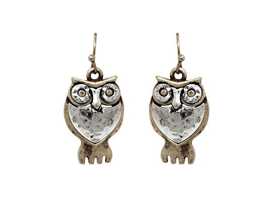 Owl Earrings - Gold