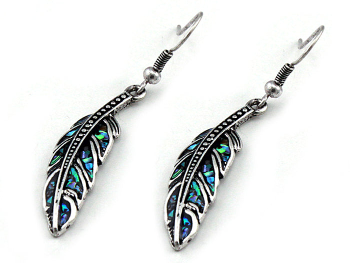 Abalone Feather Earrings