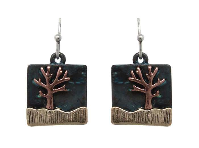 Tree Earrings - Multipatina