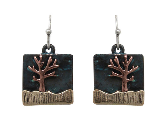 Tree Earrings - Multipatina