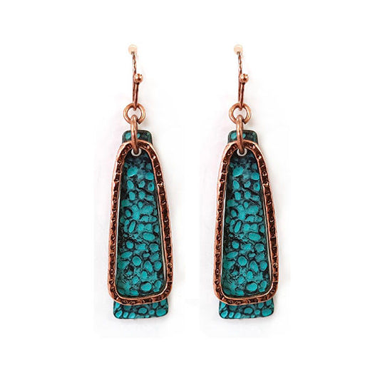 Long Oval/Trapezoid Earrings - Multipatina